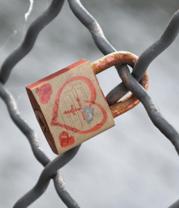 love heart on padlock